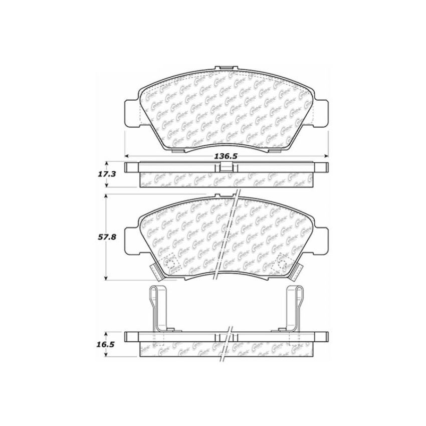 CENTRIC PARTS 103.06210 C-Tek Ceramic Brake Pads with Shims