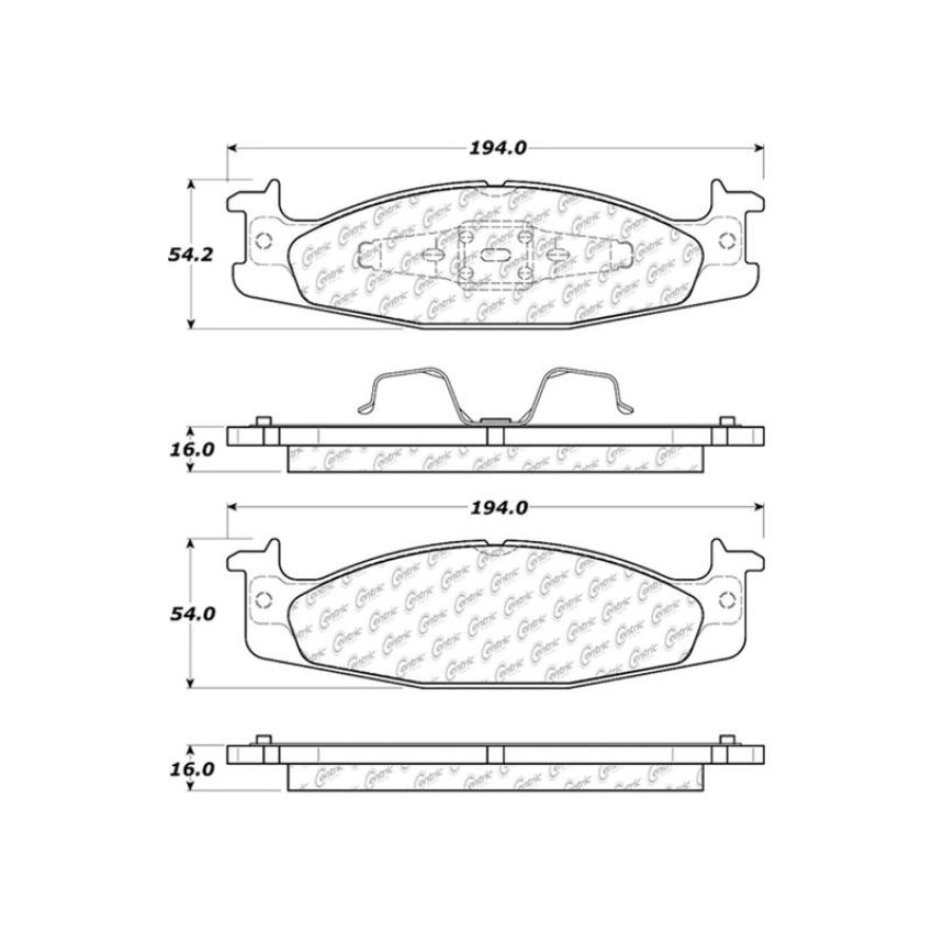 CENTRIC PARTS 103.06320 C-Tek Ceramic Brake Pads with Shims