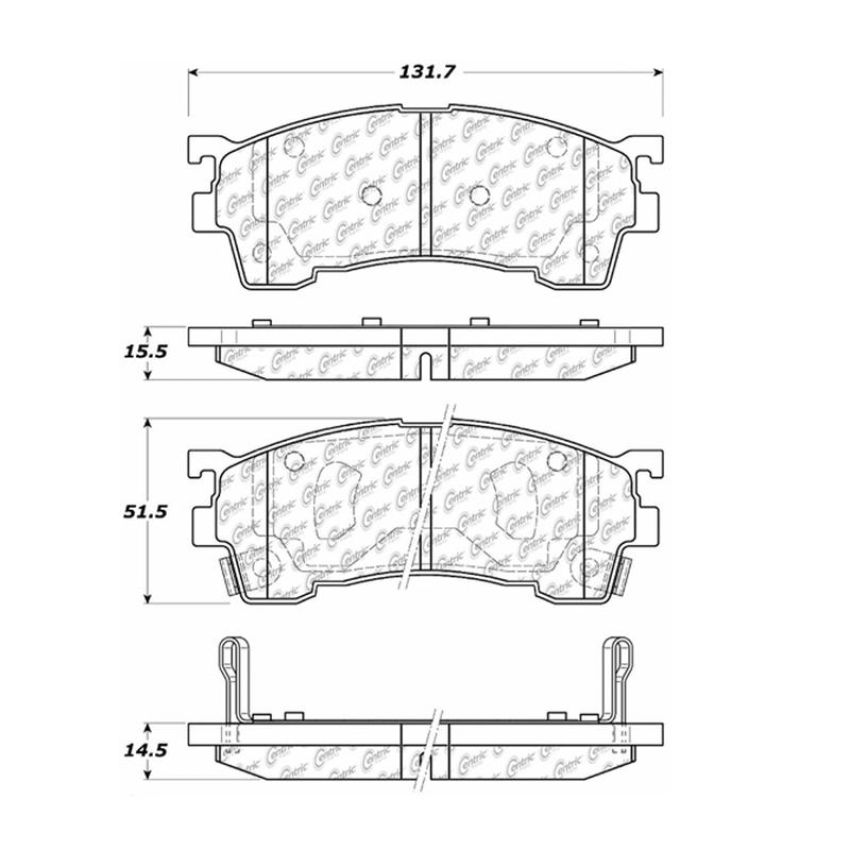 CENTRIC PARTS 103.06370 C-Tek Ceramic Brake Pads with Shims