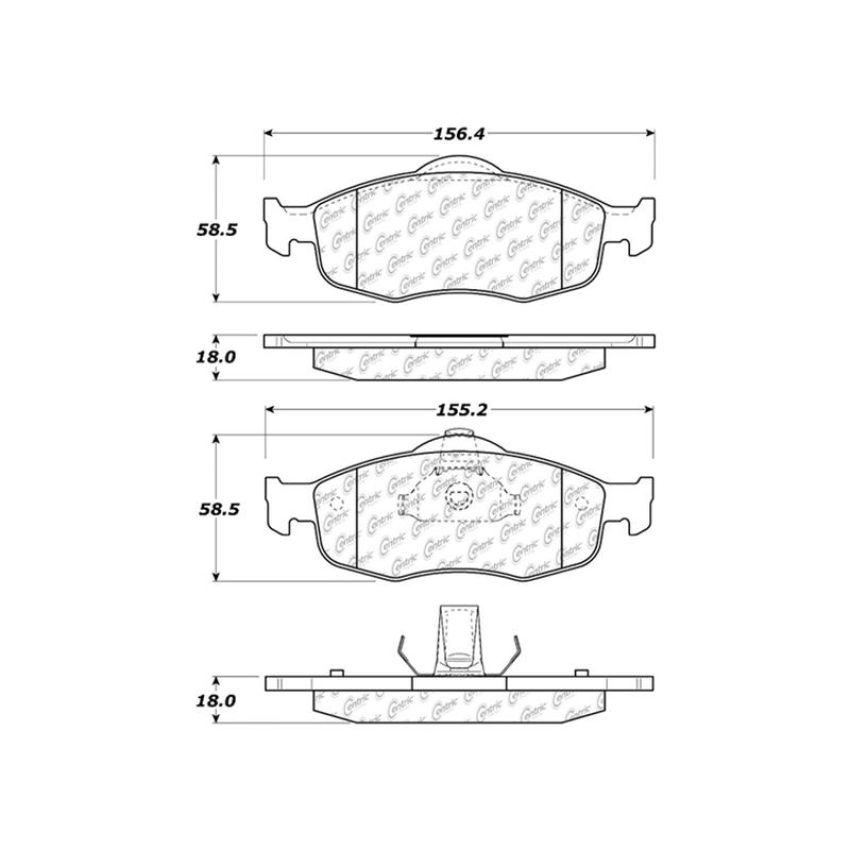 CENTRIC PARTS 103.06480 C-Tek Ceramic Brake Pads with Shims