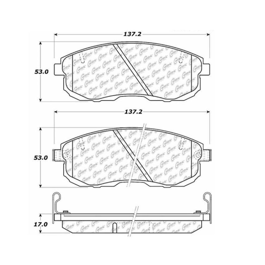 CENTRIC PARTS 103.06530 C-Tek Ceramic Brake Pads with Shims