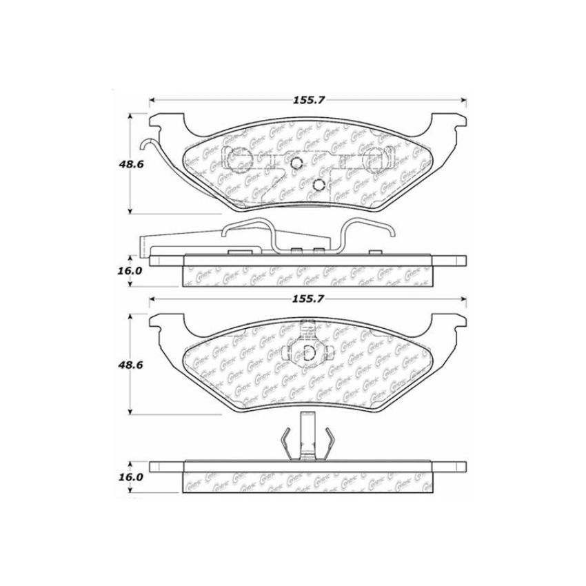 CENTRIC PARTS 103.06620 C-Tek Ceramic Brake Pads with Shims