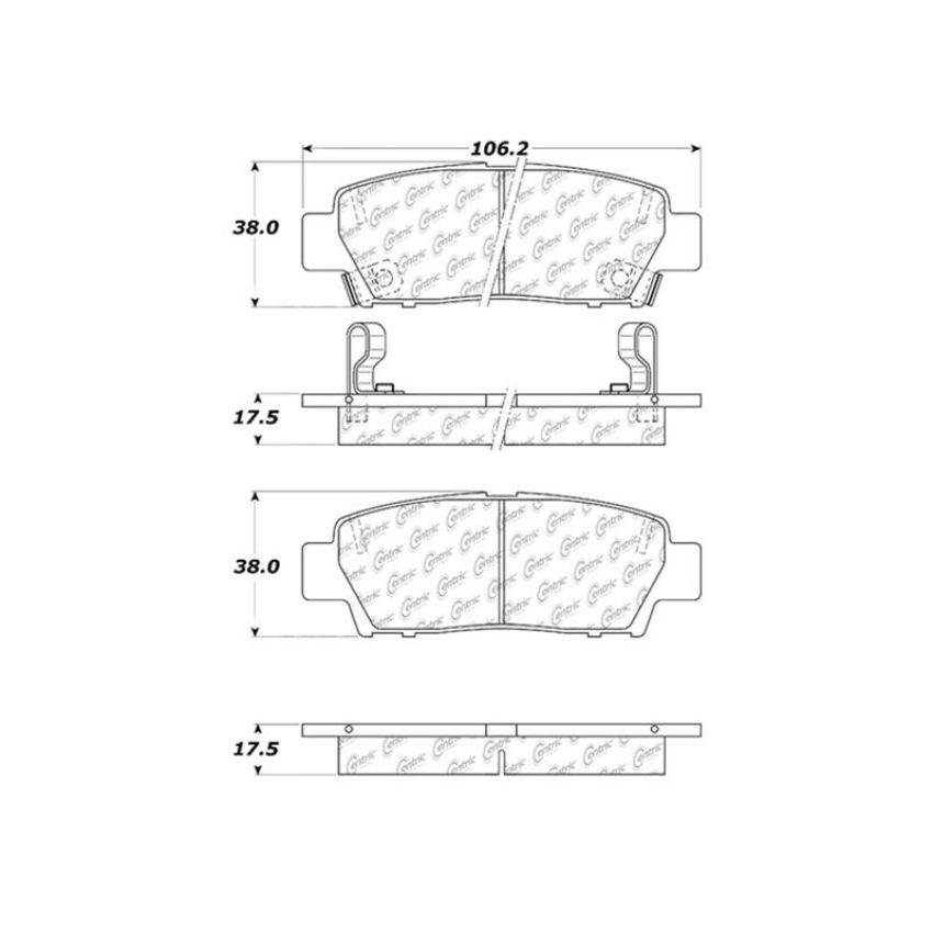 CENTRIC PARTS 103.06720 C-Tek Ceramic Brake Pads with Shims