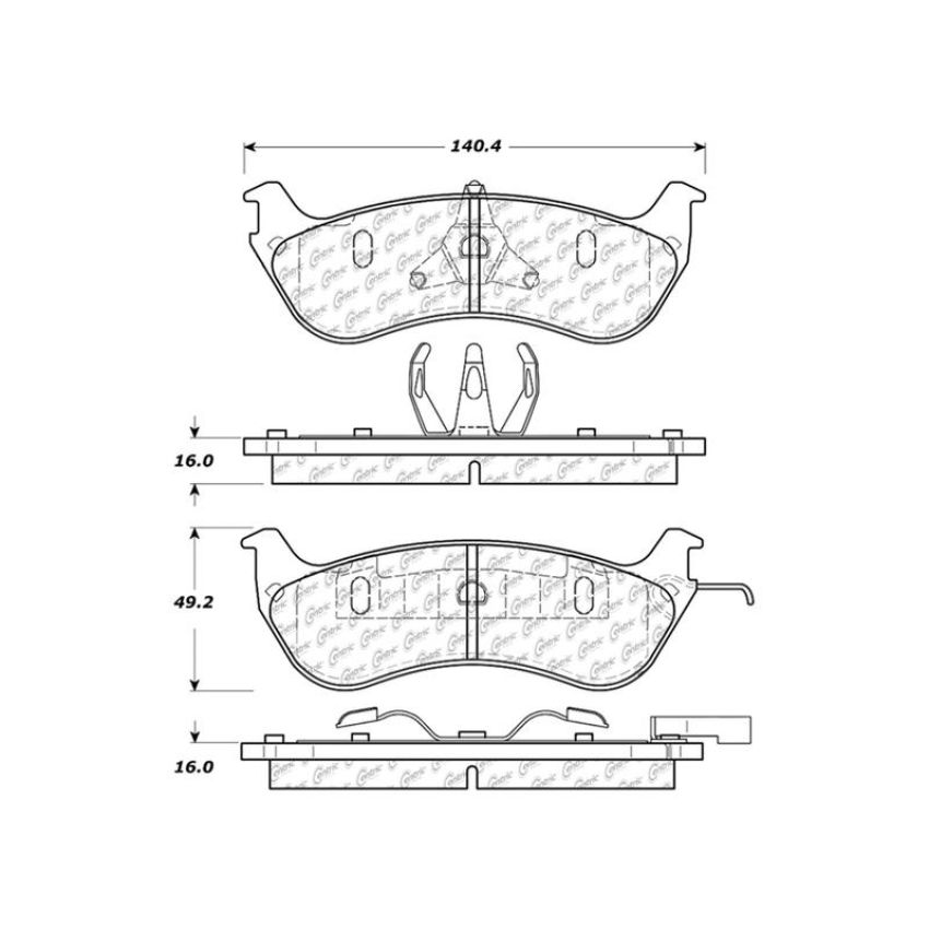 CENTRIC PARTS 103.06740 C-Tek Ceramic Brake Pads with Shims
