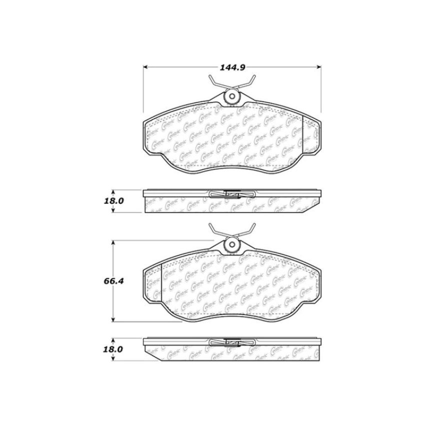 CENTRIC PARTS 103.06760 C-Tek Ceramic Brake Pads with Shims