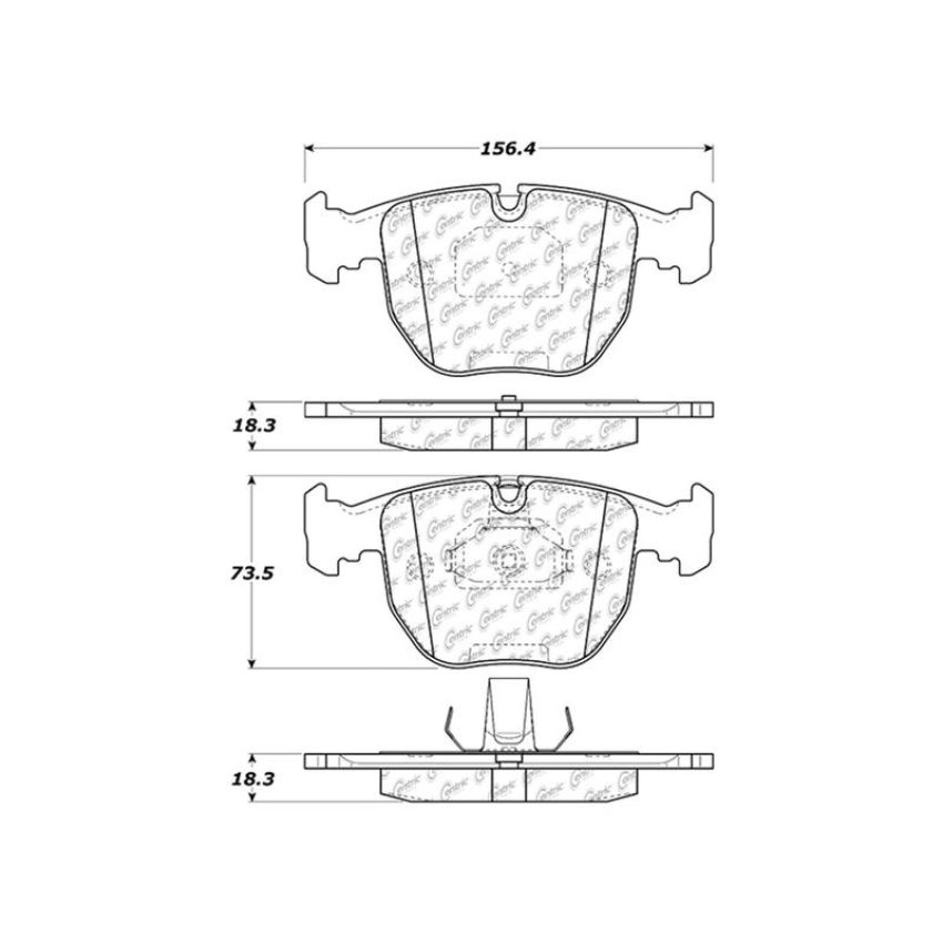 CENTRIC PARTS 103.06810 C-Tek Ceramic Brake Pads with Shims