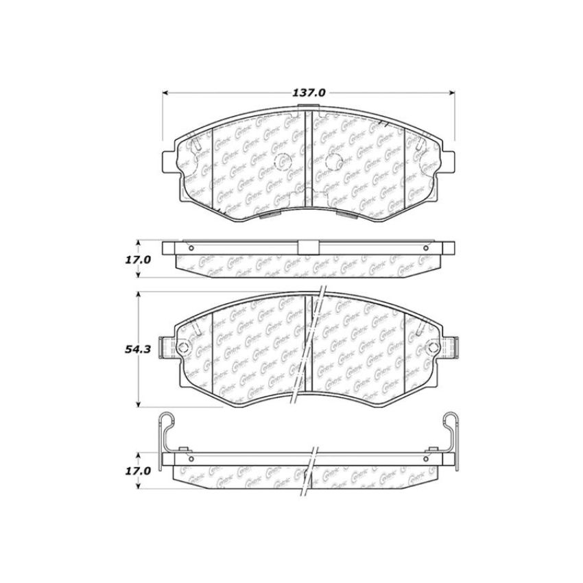 CENTRIC PARTS 103.07000 C-Tek Ceramic Brake Pads with Shims