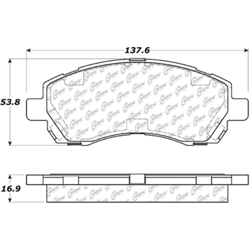 CENTRIC PARTS 103.07220 C-Tek Ceramic Brake Pads with Shims