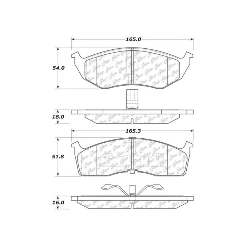CENTRIC PARTS 103.07300 C-Tek Ceramic Brake Pads with Shims
