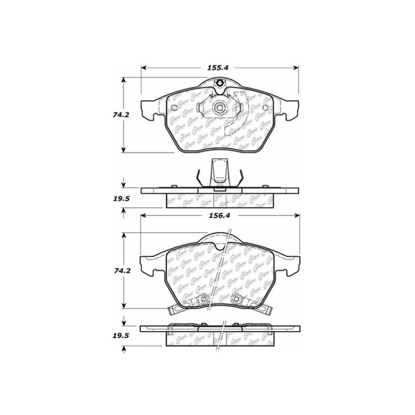 CENTRIC PARTS 103.07360 C-Tek Ceramic Brake Pads with Shims