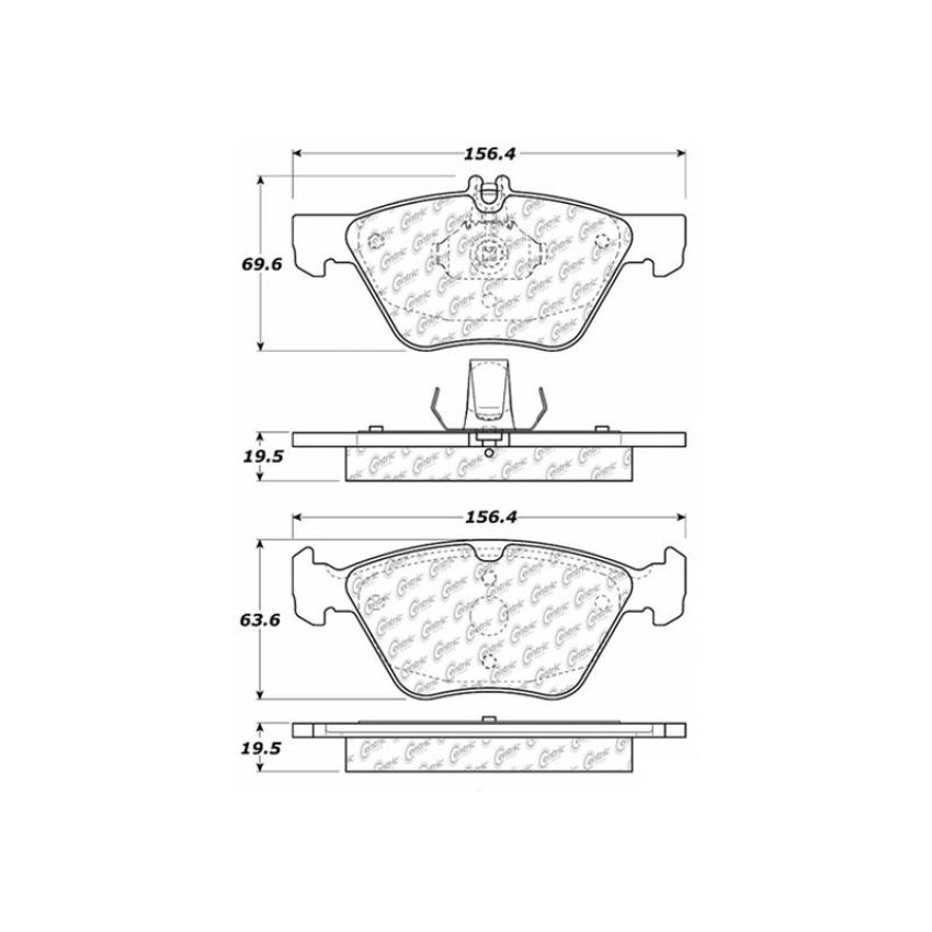 CENTRIC PARTS 103.07400 C-Tek Ceramic Brake Pads with Shims