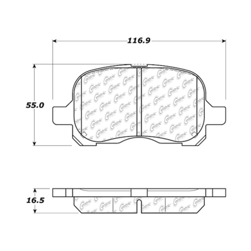 CENTRIC PARTS 103.07410 C-Tek Ceramic Brake Pads with Shims
