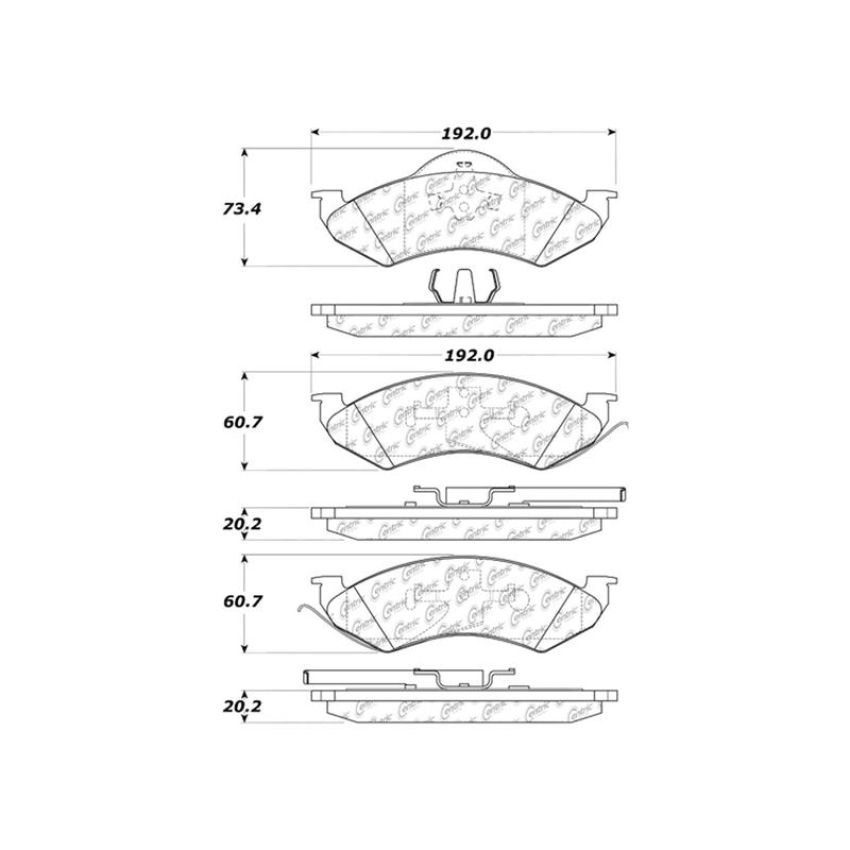 CENTRIC PARTS 103.07460 C-Tek Ceramic Brake Pads with Shims