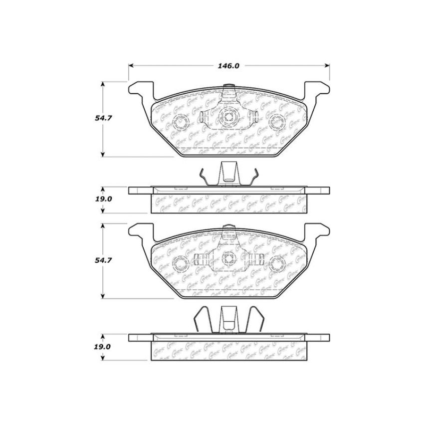 CENTRIC PARTS 103.07680 C-Tek Ceramic Brake Pads with Shims
