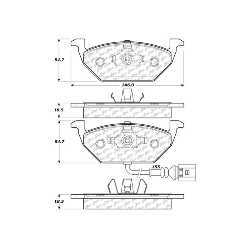 CENTRIC PARTS 103.07681 C-Tek Ceramic Brake Pads with Shims