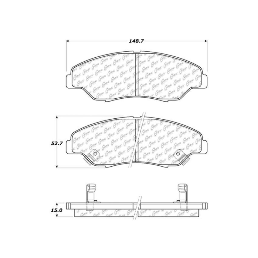 CENTRIC PARTS 103.07740 C-Tek Ceramic Brake Pads with Shims