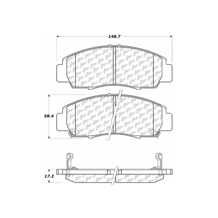 CENTRIC PARTS 103.07870 C-Tek Ceramic Brake Pads with Shims