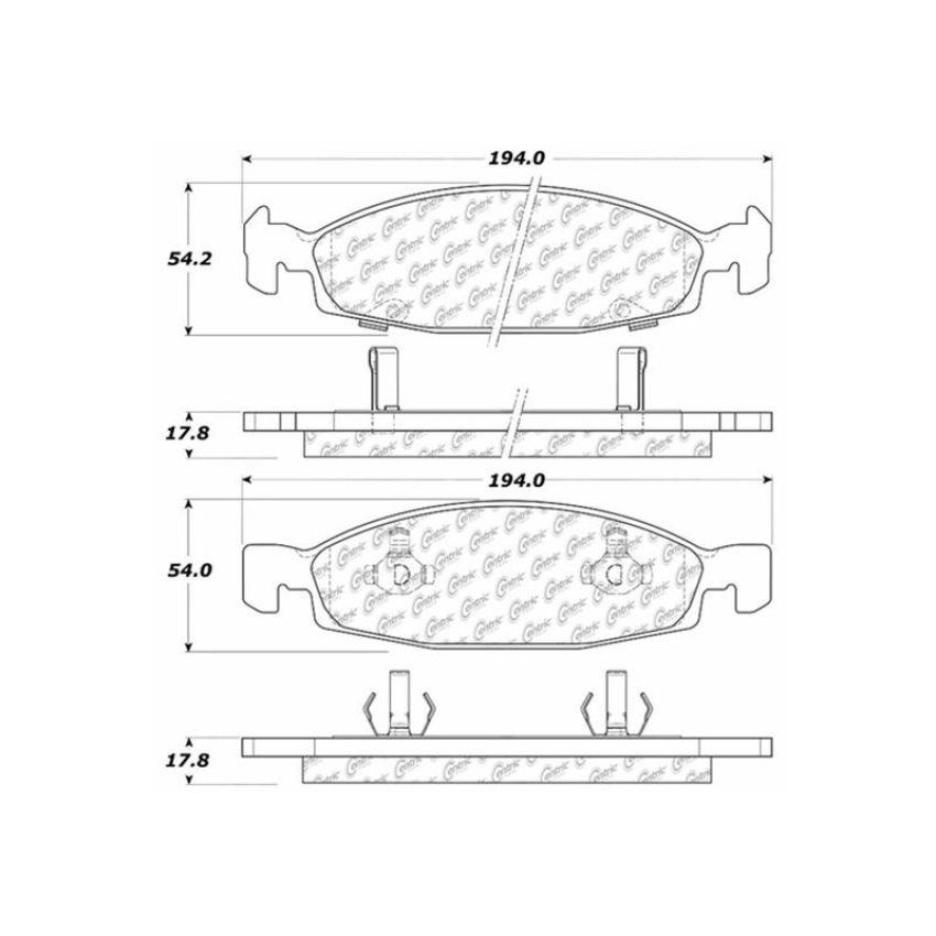 CENTRIC PARTS 103.07900 C-Tek Ceramic Brake Pads with Shims