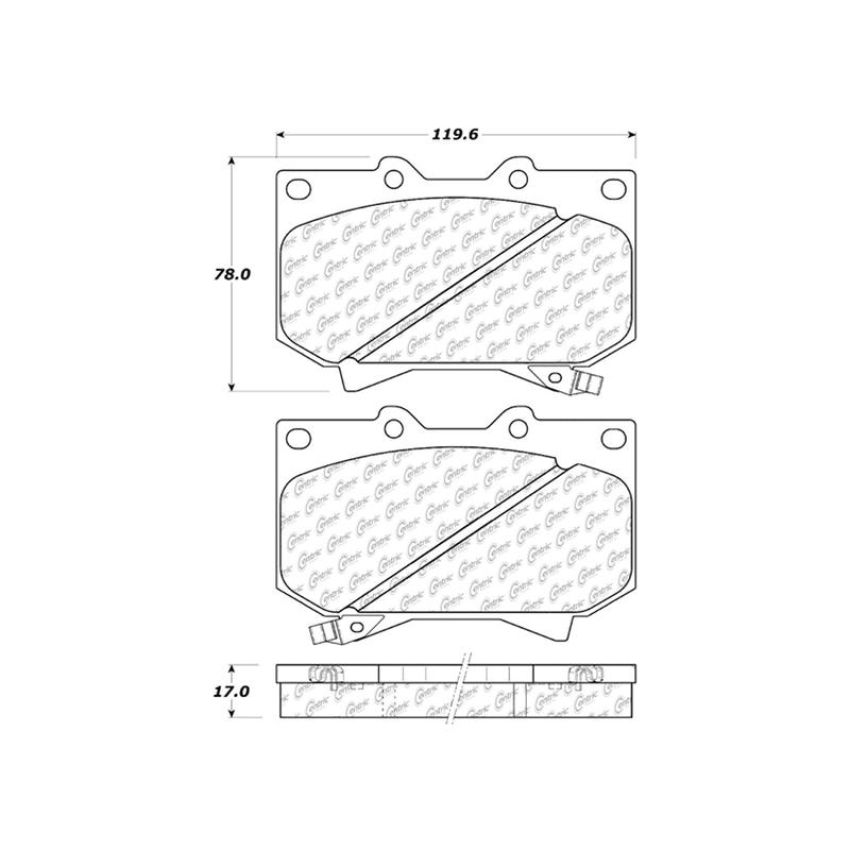 CENTRIC PARTS 103.08120 C-Tek Ceramic Brake Pads with Shims