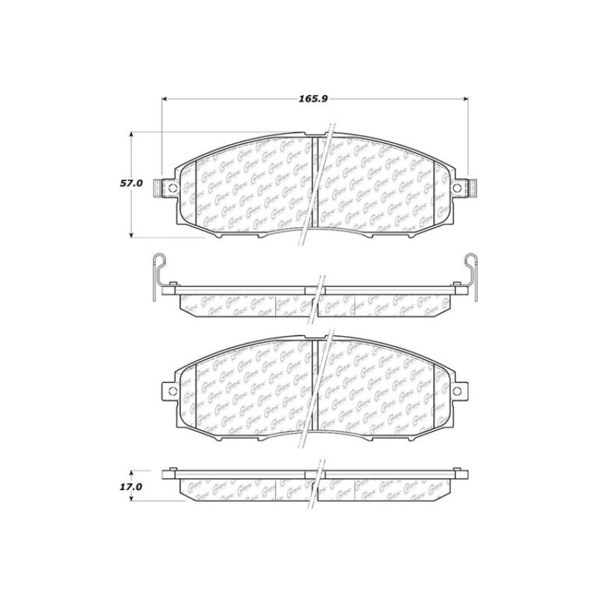 CENTRIC PARTS 103.08300 C-Tek Ceramic Brake Pads with Shims