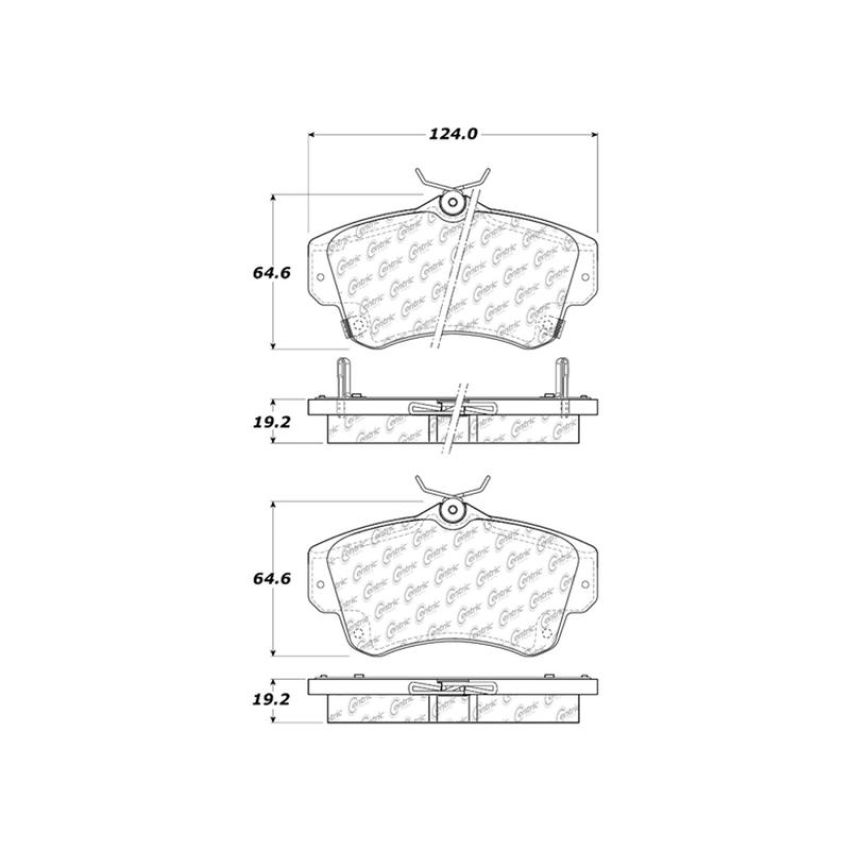 CENTRIC PARTS 103.08410 C-Tek Ceramic Brake Pads with Shims