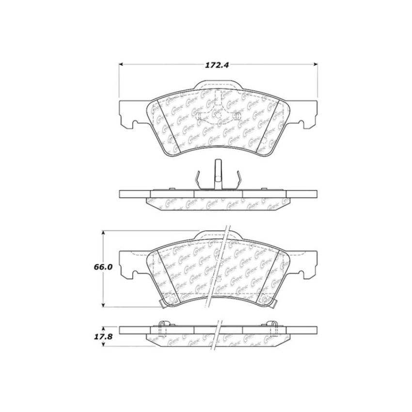 CENTRIC PARTS 103.08570 C-Tek Ceramic Brake Pads with Shims