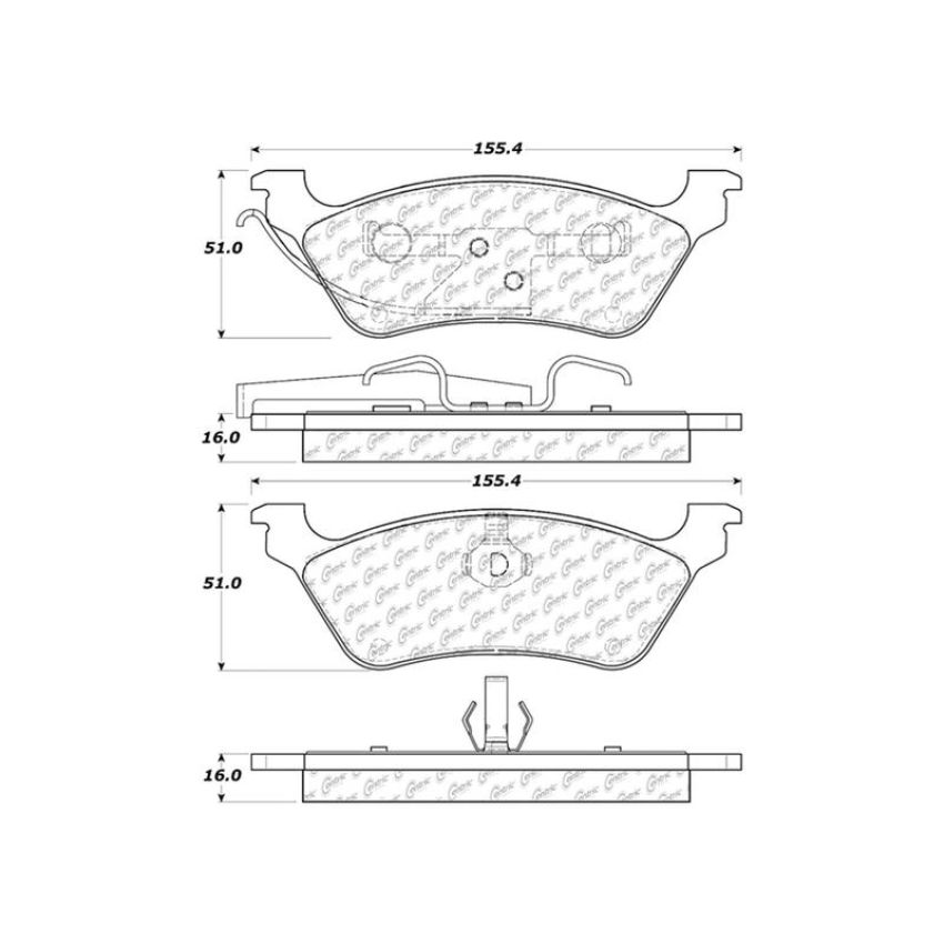 CENTRIC PARTS 103.08580 C-Tek Ceramic Brake Pads with Shims