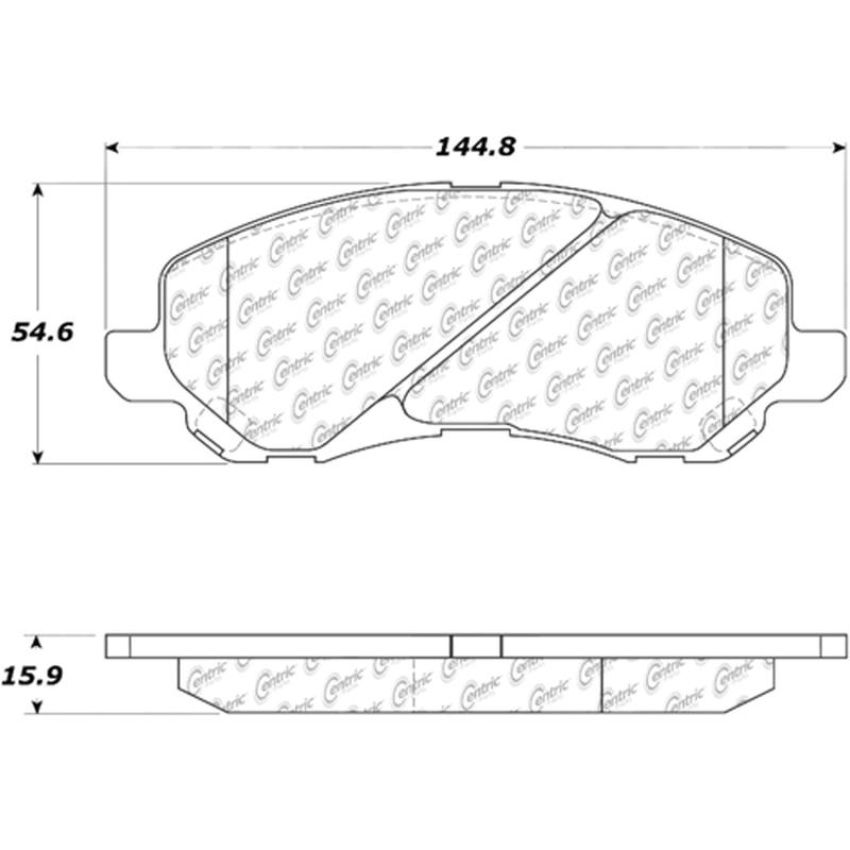 CENTRIC PARTS 103.08660 C-Tek Ceramic Brake Pads with Shims
