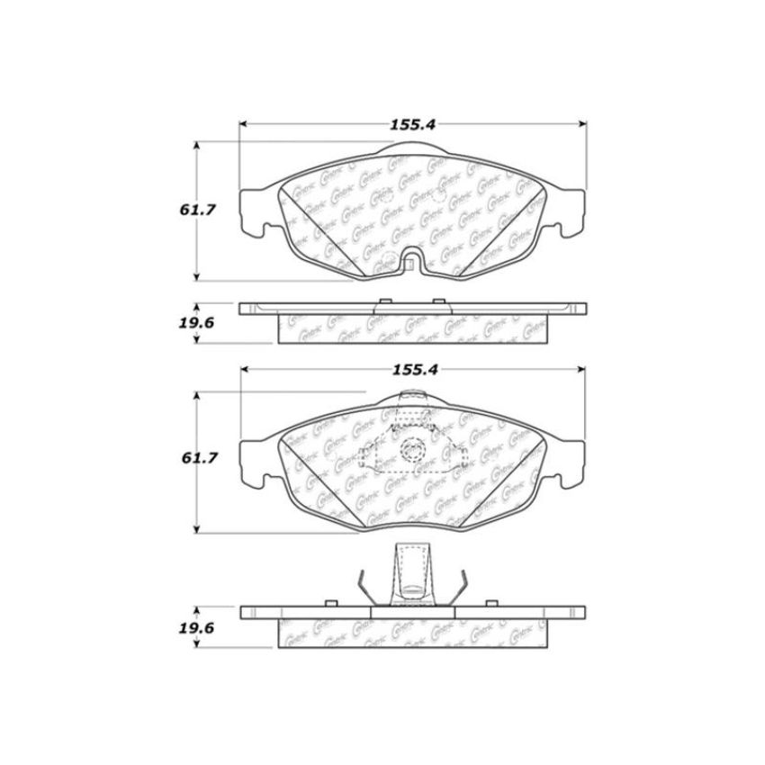 CENTRIC PARTS 103.08690 C-Tek Ceramic Brake Pads with Shims