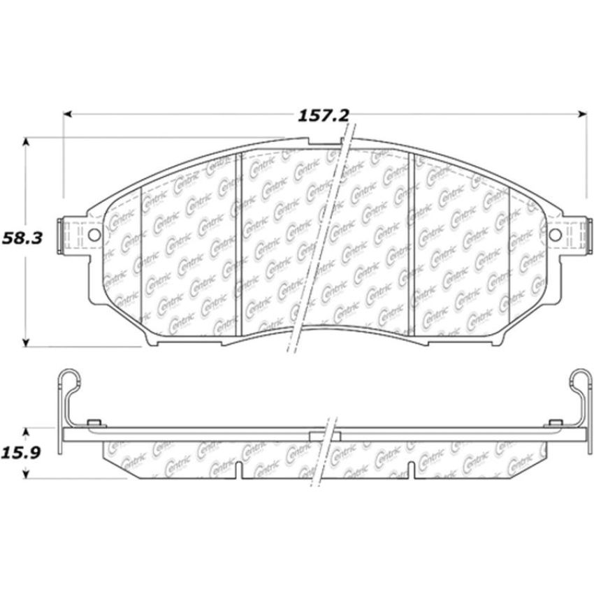 CENTRIC PARTS 103.08880 C-Tek Ceramic Brake Pads with Shims