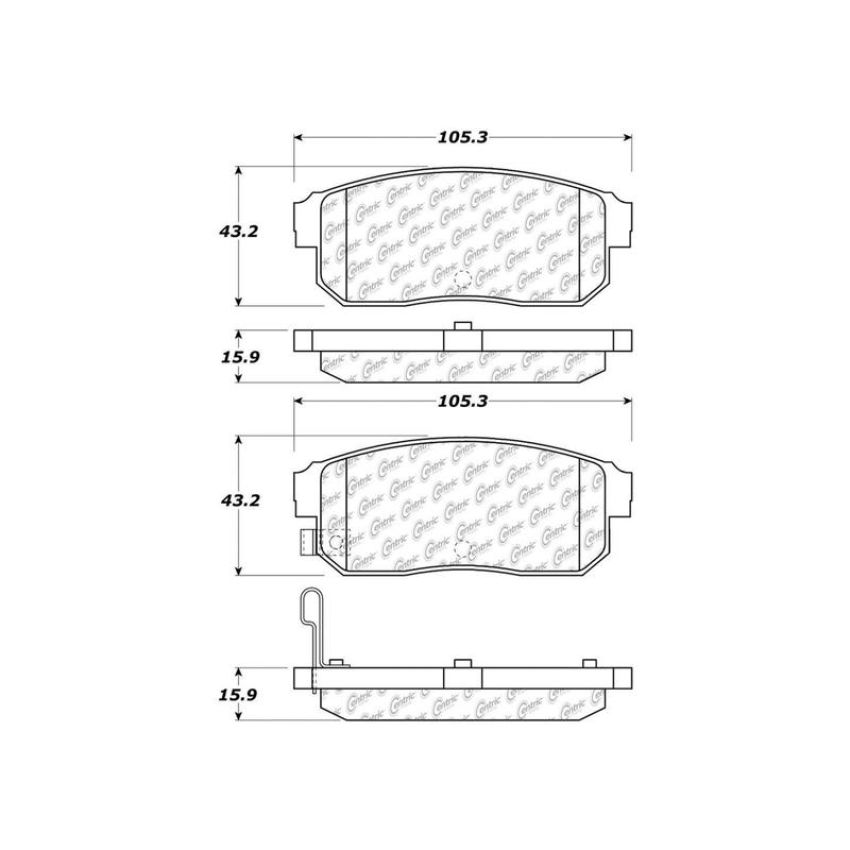 CENTRIC PARTS 103.09000 C-Tek Ceramic Brake Pads with Shims