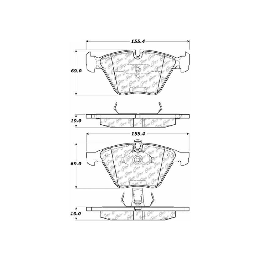 CENTRIC PARTS 103.09180 C-Tek Ceramic Brake Pads with Shims