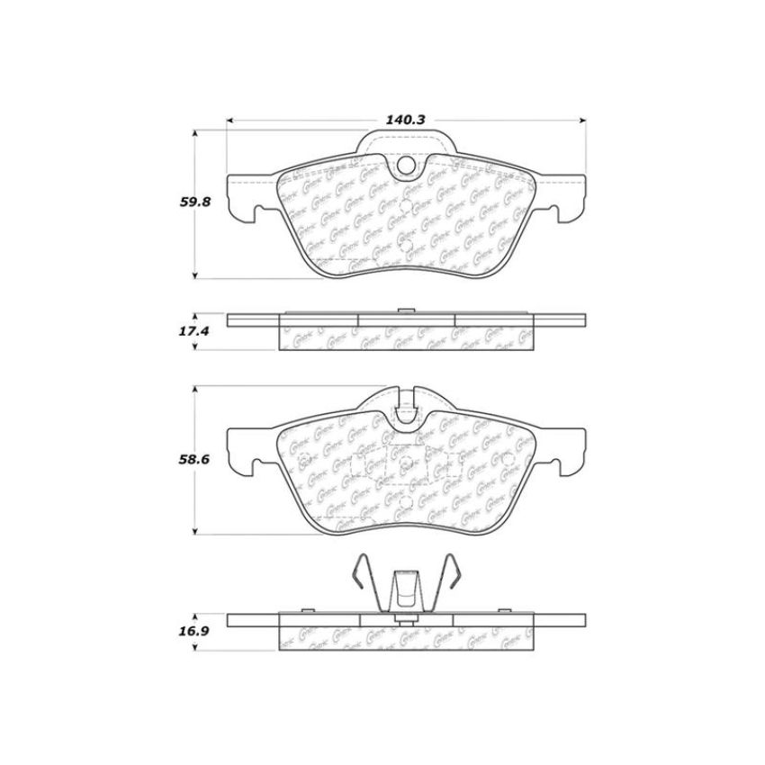 CENTRIC PARTS 103.09390 C-Tek Ceramic Brake Pads with Shims