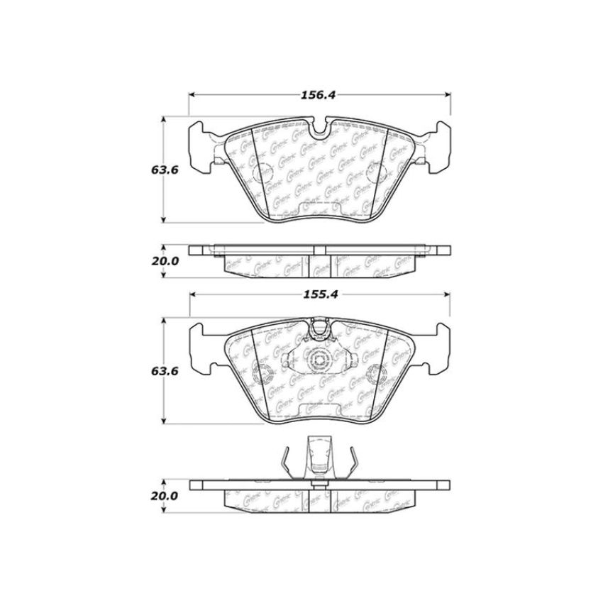 CENTRIC PARTS 103.09460 C-Tek Ceramic Brake Pads with Shims