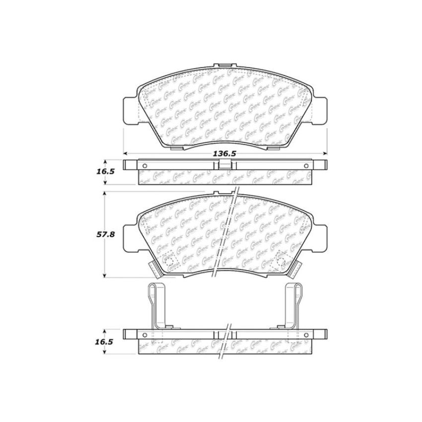 CENTRIC PARTS 103.09480 C-Tek Ceramic Brake Pads with Shims