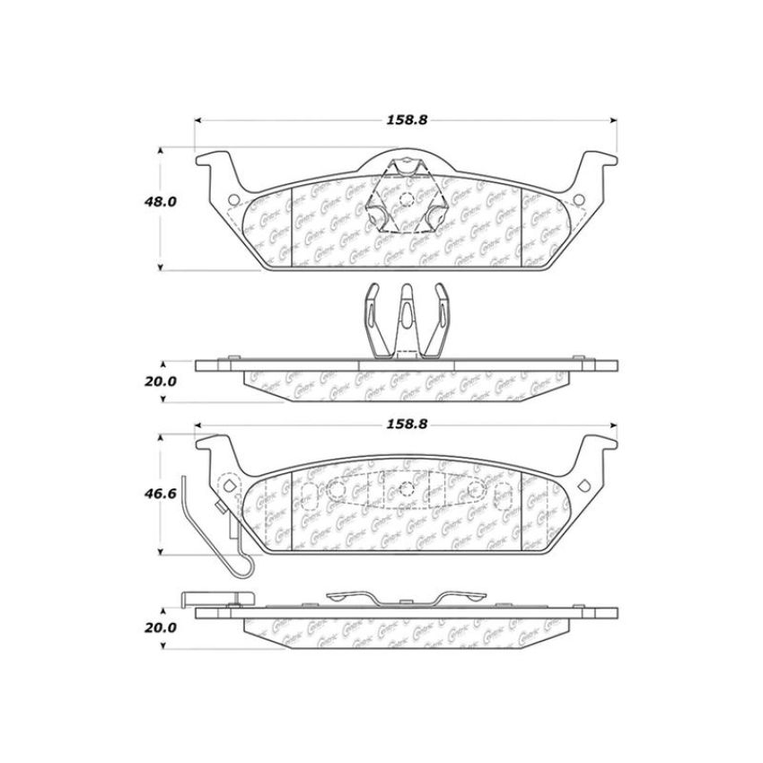 CENTRIC PARTS 103.09630 C-Tek Ceramic Brake Pads with Shims
