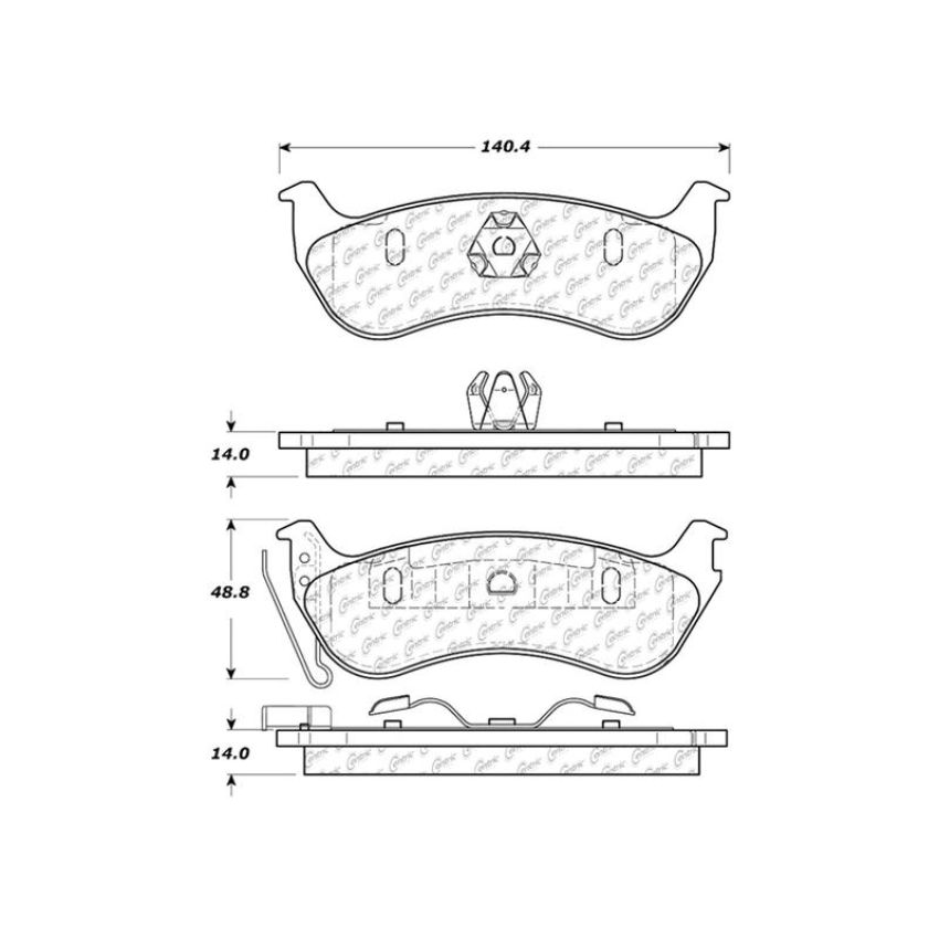 CENTRIC PARTS 103.09640 C-Tek Ceramic Brake Pads with Shims