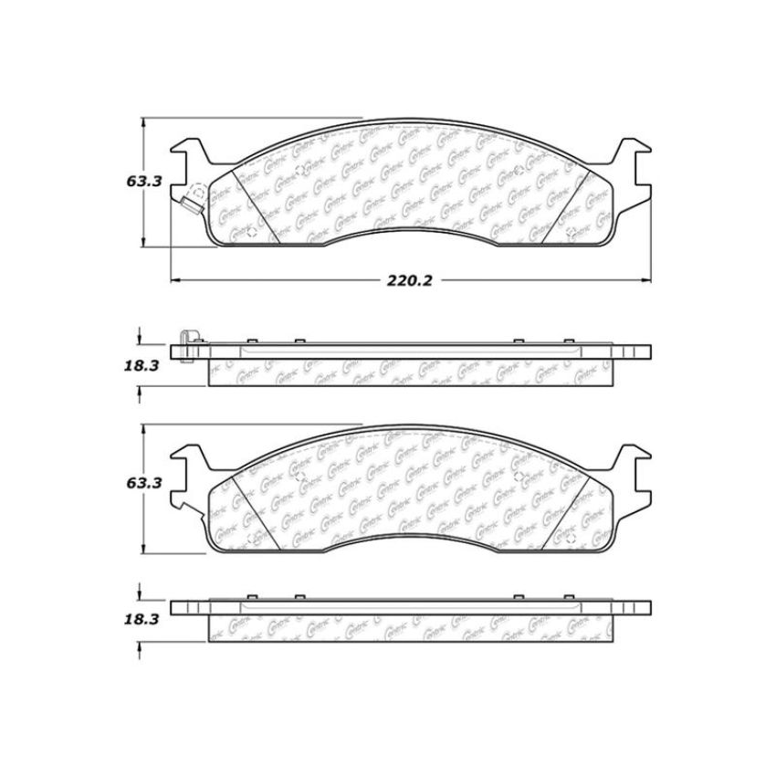 CENTRIC PARTS 103.09650 C-Tek Ceramic Brake Pads with Shims