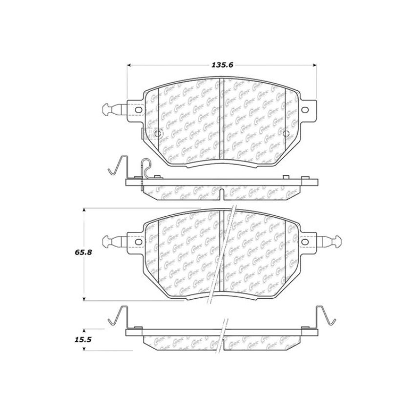 CENTRIC PARTS 103.09690 C-Tek Ceramic Brake Pads with Shims