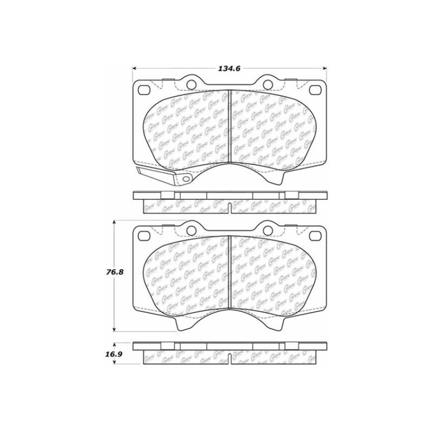 CENTRIC PARTS 103.09760 C-Tek Ceramic Brake Pads with Shims