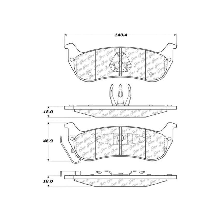 CENTRIC PARTS 103.09980 C-Tek Ceramic Brake Pads with Shims