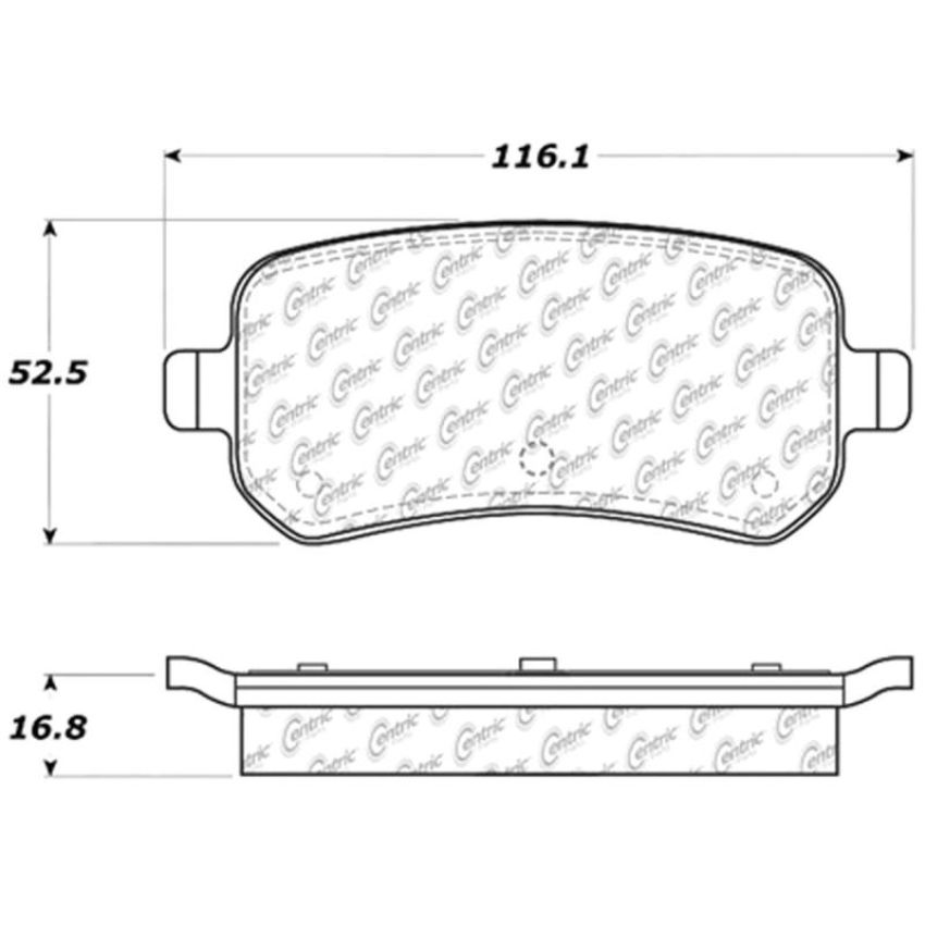 CENTRIC PARTS 103.10210 C-Tek Ceramic Brake Pads with Shims
