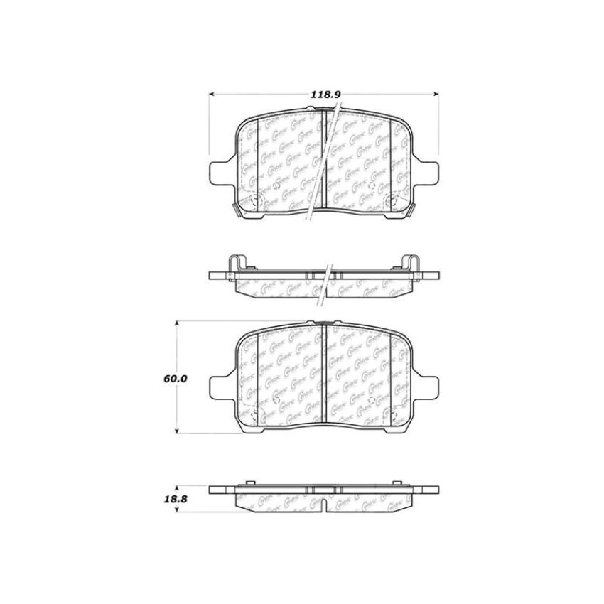CENTRIC PARTS 103.10280 C-Tek Ceramic Brake Pads with Shims