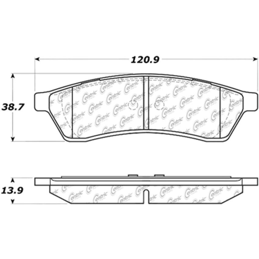 CENTRIC PARTS 103.10300 C-Tek Ceramic Brake Pads with Shims