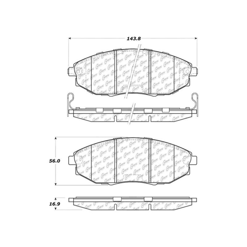 CENTRIC PARTS 103.10310 C-Tek Ceramic Brake Pads with Shims