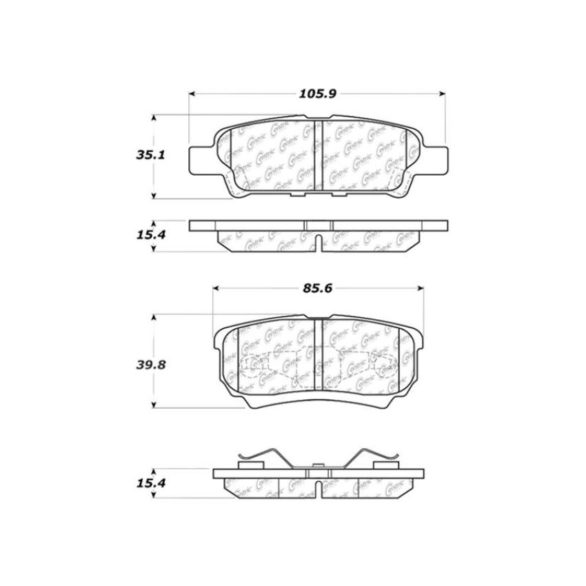 CENTRIC PARTS 103.10370 C-Tek Ceramic Brake Pads with Shims