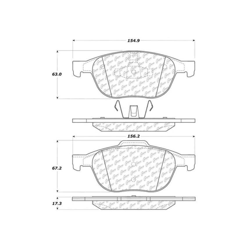 CENTRIC PARTS 103.10440 C-Tek Ceramic Brake Pads with Shims