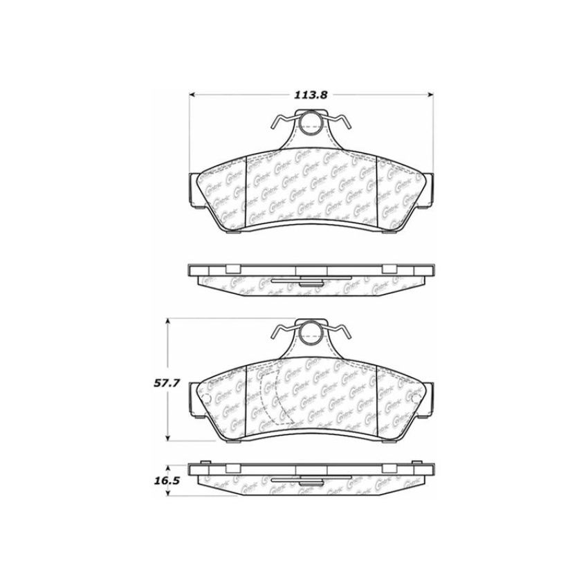CENTRIC PARTS 103.10480 C-Tek Ceramic Brake Pads with Shims