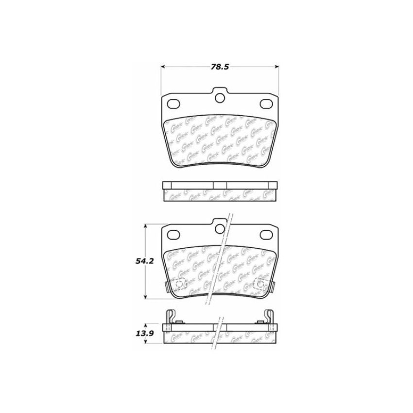 CENTRIC PARTS 103.10510 C-Tek Ceramic Brake Pads with Shims