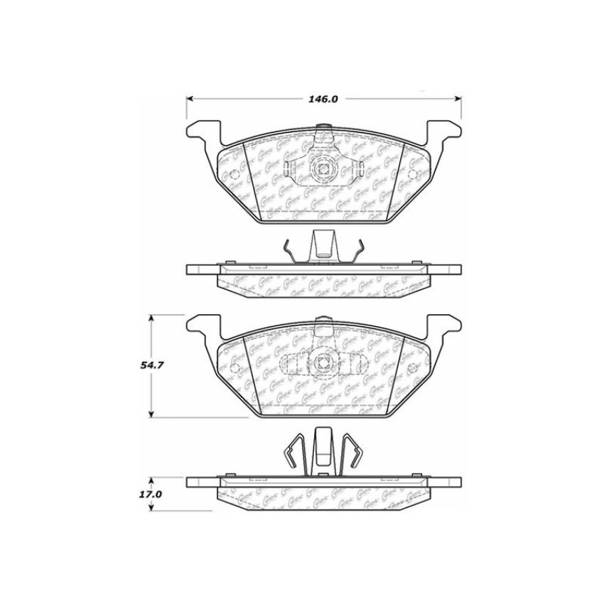 CENTRIC PARTS 103.10550 C-Tek Ceramic Brake Pads with Shims